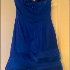 BCBG Blue strapless cocktail dress